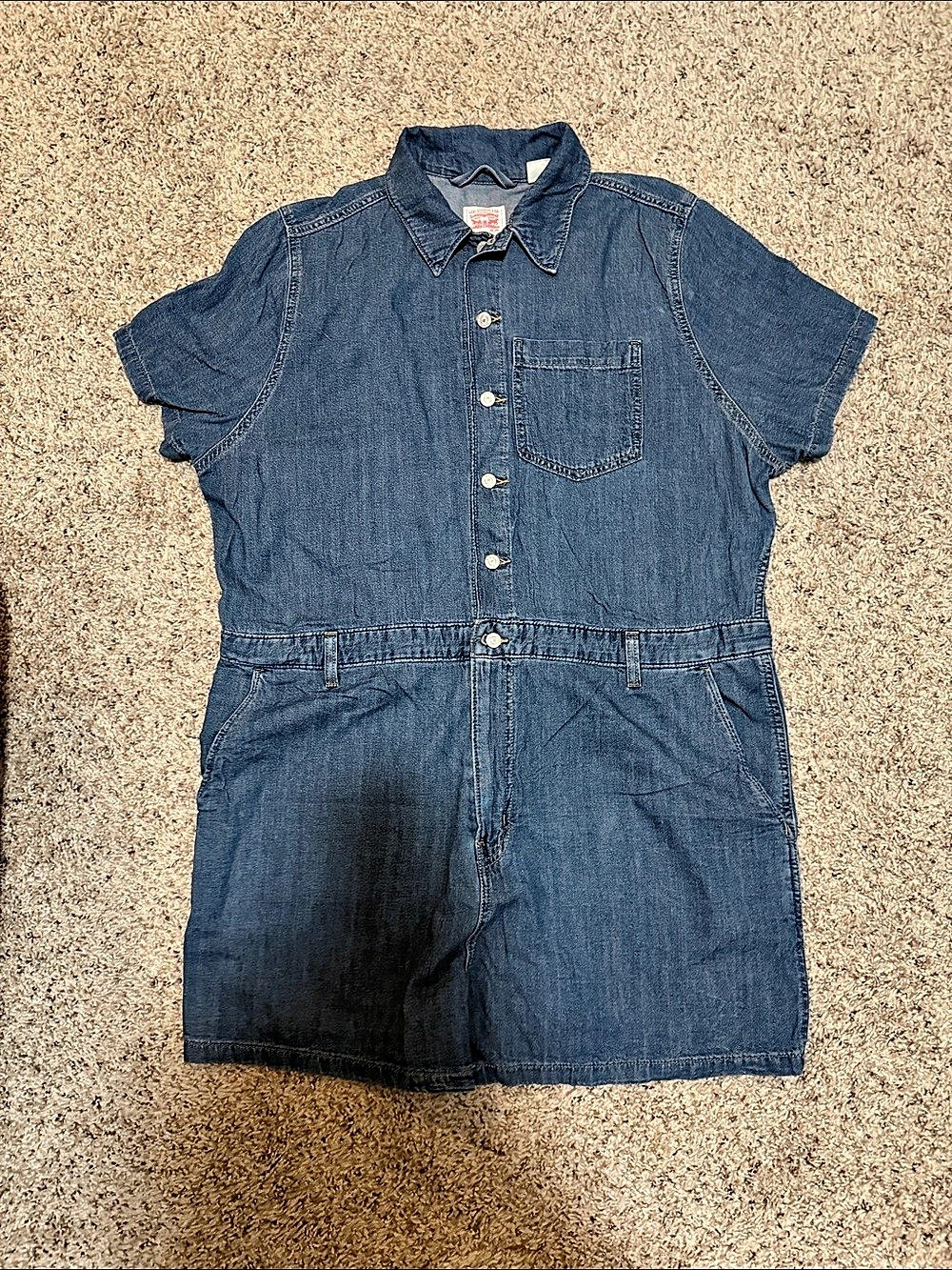 Levi's Short Sleeve Denim Utility Romper Blue XXL